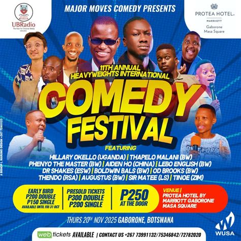 11th Annual Heavyweights International Comedy Festival, Protea By ...