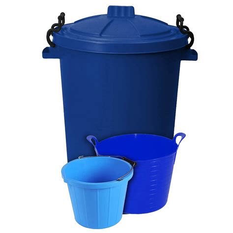 Buy M1SS (Set of 3) 50L Litre Heavy Duty Clip Lock Lid Rubbish Bin ...