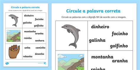 Atividade de dígrafo - NH (teacher made) - Twinkl