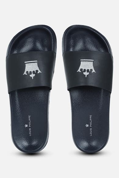 Buy Men Black Print Flip Flops Online - 952286 | Louis Philippe