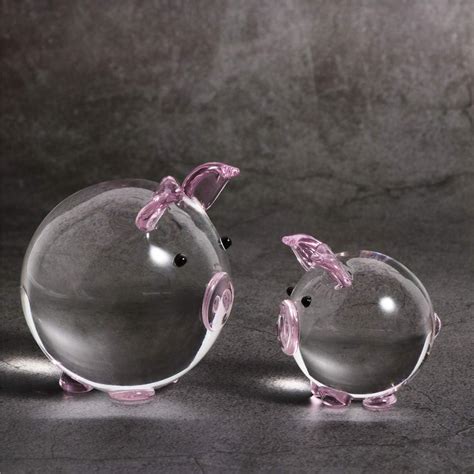 Buy HANUR Crystal Transparent Cute Pig Figurine Clear Ornament Home ...