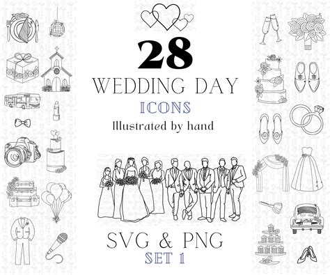 Wedding timeline icons 60 photos - Vianawedding.com
