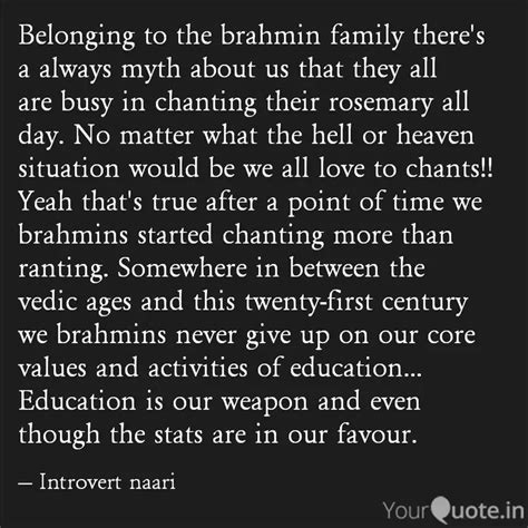 Belonging to the brahmin ... | Quotes & Writings by Nisha B Jha | YourQuote