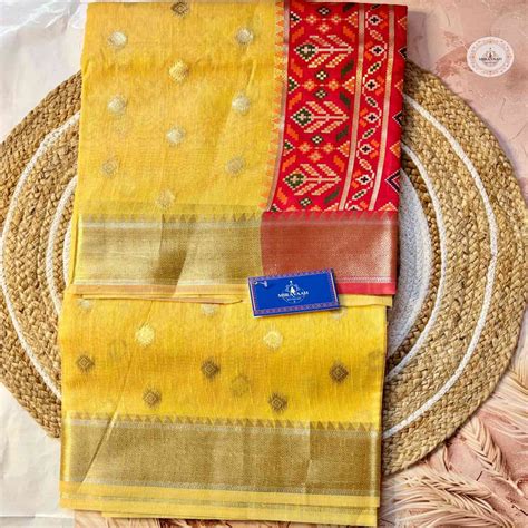 Yellow Linen Tissue Patola – Miravaah