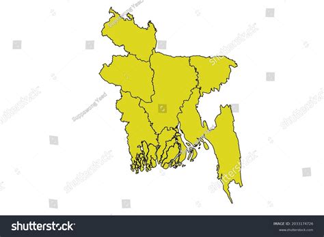 Yellow Map Of Bangladesh