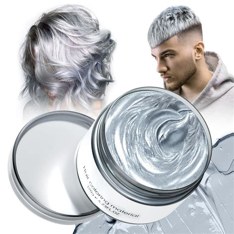 Amazon.com : Silver Grey Hair Dye Temporary Hair Color Wax, Gray Hair ...