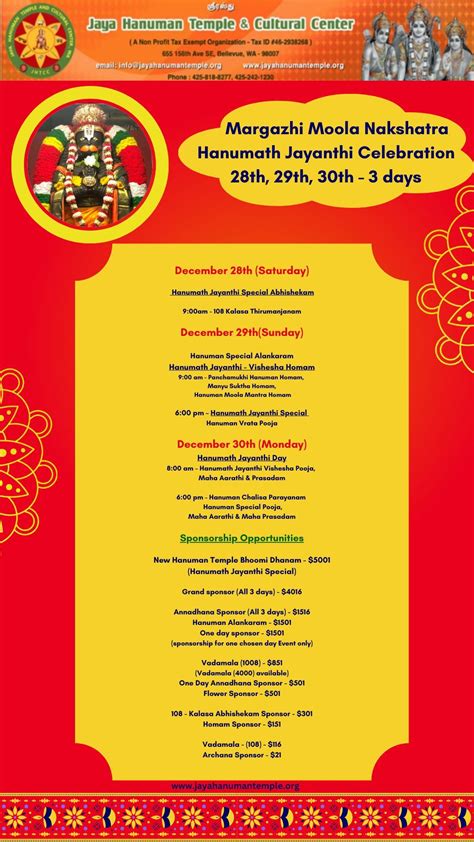 Margazhi Moolam - Hanumath Jayanthi 3 days Celebration, 655 156th Ave ...