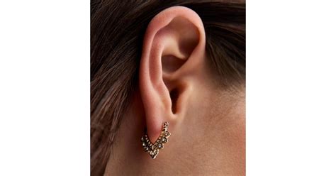 Gold Tone Embellished Triangle Earrings | New Look