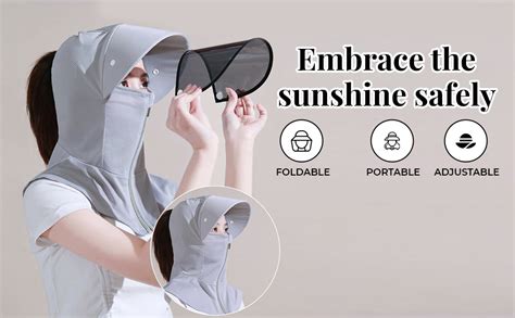 PALAY® Cap for Women Summer with Detachable Face Cover and Lenses, Wide ...