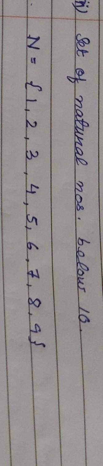 How to write the set of all natural number less than 10 in roster form ...