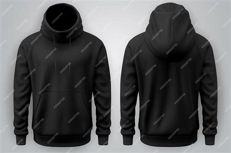 Premium Photo | Behind and front view of mock up for black hoodie ...