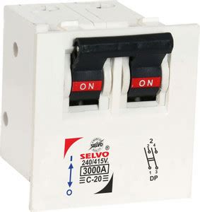 Selvo C-20A Double Pole Modular Mounted Mini MCB C-20A Double Pole ...