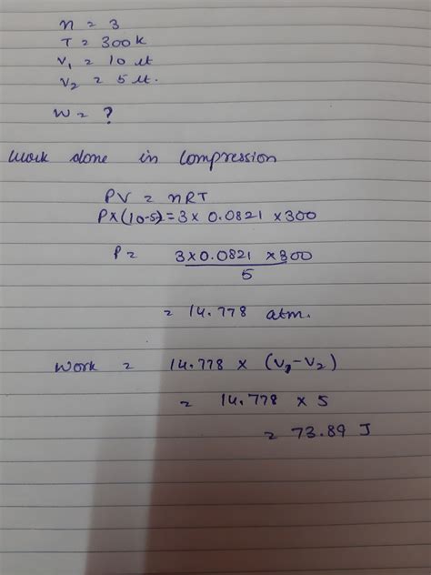 Three moles of an ideal gas kept at a constant temperature of 300 k are ...