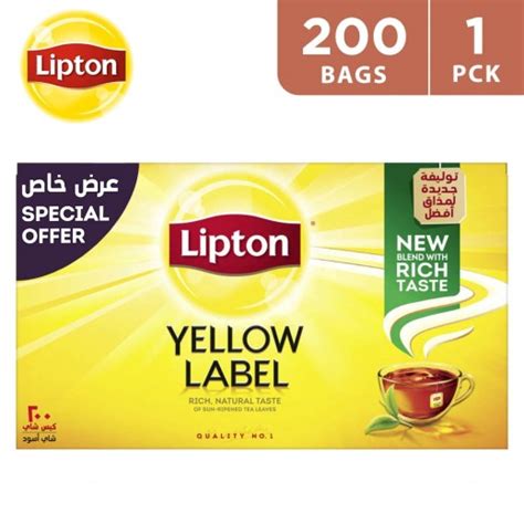 شاي ليبتون يلو ليبل الأسود، 200 كيس شاي Lipton Yellow Label Black Tea, 200 Tea Bags