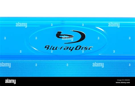 Blu ray disc logo format branding England UK Stock Photo - Alamy
