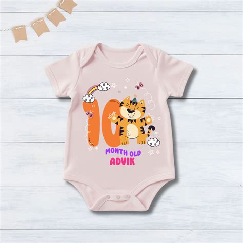 10th Infant monthly birthday Months of Baby Tiger _ Customized name Pi ...