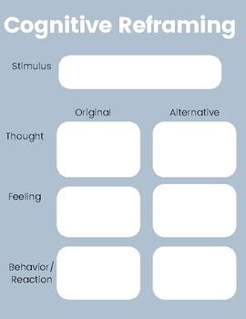 Image result for Cognitive Reframing Worksheet