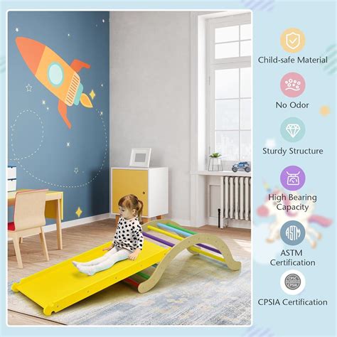 Buy GLACER Wooden Climber Arch Toys for Toddlers, Montessori Climbing ...