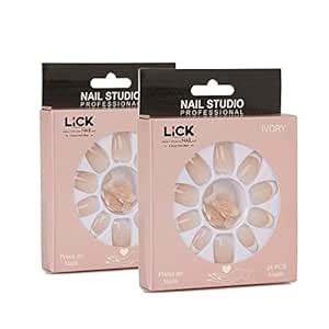 Buy Lick - Press On Nails Ivory Artificial Fake/False Press on Nails ...