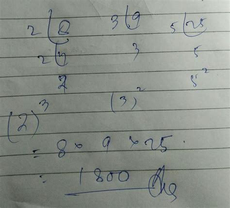 osfind out l.c.m of 8, 9, 25by factorisation method - Brainly.in