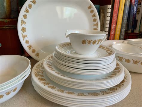 Vintage Corelle Butterfly Gold Dinnerware Set- 36 Pieces - Etsy