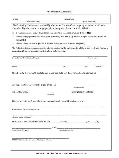 Fillable Online Affidavit -Rentor residing without lease - ... Fax ...