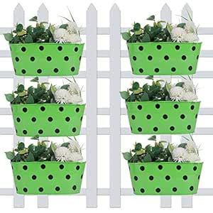 Wonderland Polka Dot Railing Planters for Home, Garden, Balcony Decor ...