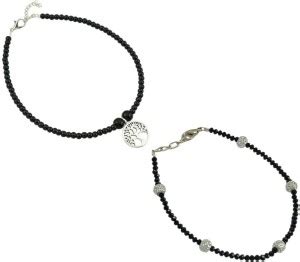 HIGH TRENDZ Combo pack of 2 Single Leg Crystal Alloy Anklet Price in ...