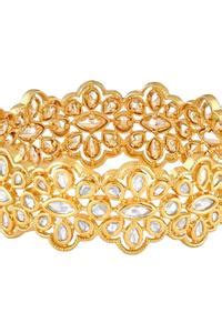 Buy Plated 22kt Plating Kundan Cutwork Kada Single Pc by Curio Cottage ...