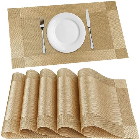 Buy P-Plus International Placemats Set of 6 Dining Table Place Mats ...