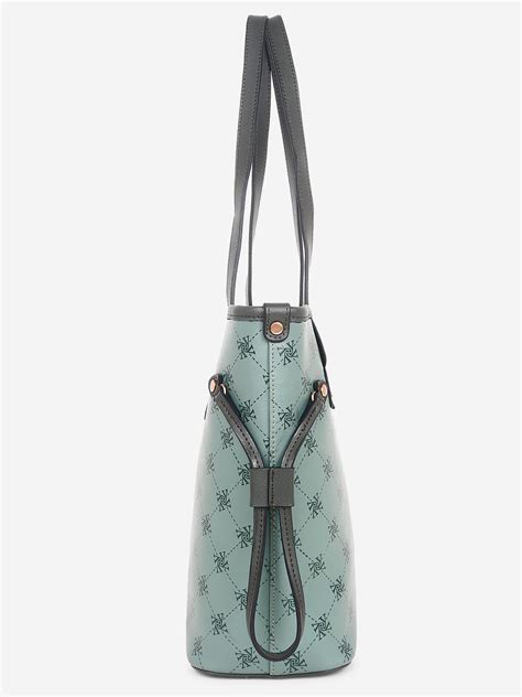 Yelloe Iconic Printed Tote Bag Green