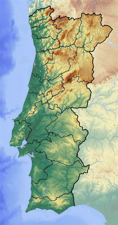 Large detailed relief map of Portugal | Portugal | Europe | Mapsland ...