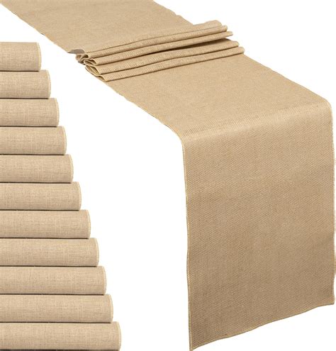 Amazon.com: ANQLRMD 10 Pack Burlap Table Runners Bulk (12 x 108inches ...