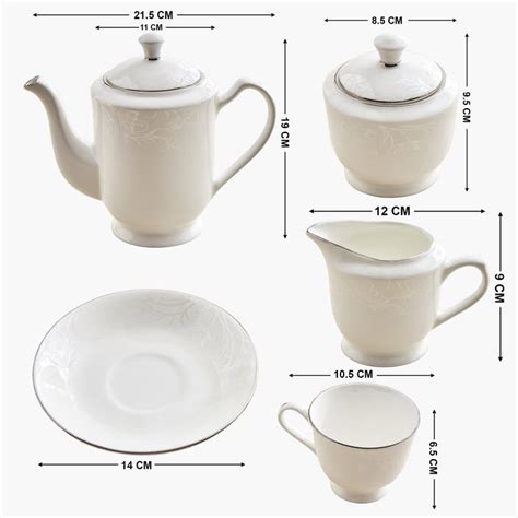 Buy Ivory Zilver 15Pcs Bone China Printed Tea Set from Home Centre at ...