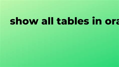 Display Multiple Table in One Table Oracle 的图像结果