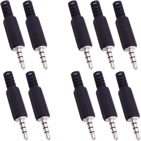 fdealz® [ 10 Pieces ] TRRS Plug Replacement 4 Pole 3.5mm Male Repair ...