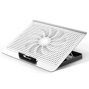 Proffisy Aluminum Laptop Cooling Pad with One Big Quiet Cooling Fan ...