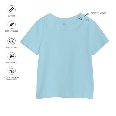 Kids Sky Blue Plain T-Shirt – karmikh