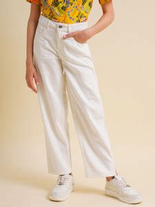 VERO MODA Loose Fit Girls White Jeans - Buy VERO MODA Loose Fit Girls ...