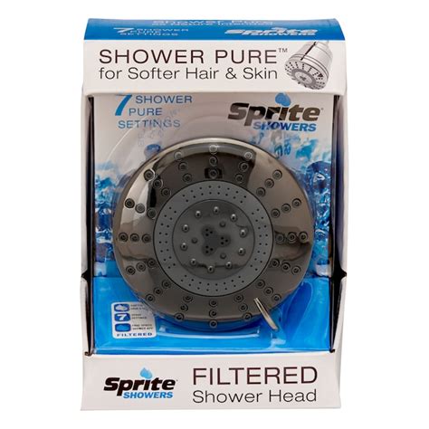 Sprite Shower Pure Black Chrome 4.5-in Round Fixed Filtered Shower Head ...