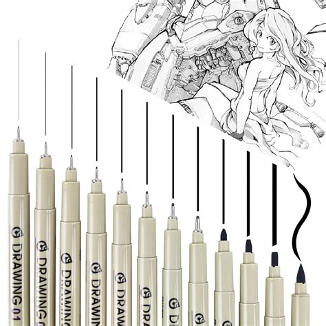 12 Pcs Drawing Pens Black Fine Line Drawing Art Pens | Desertcart INDIA