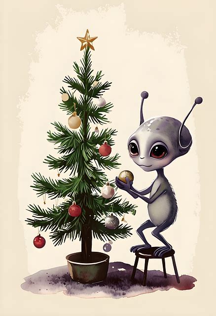 Download Alien, Christmas Tree, Decorating. Royalty-Free Stock ...