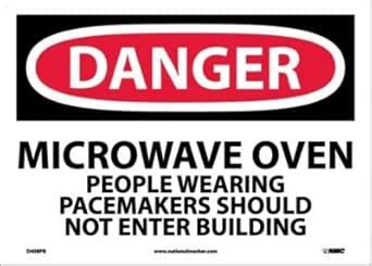NMC D408PB OSHA Sign, Legend"DANGER - MICROWAVE OVEN PEOPLE WEARING ...