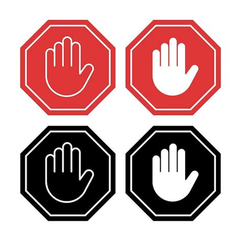 Stop signs red and black | Free Vector