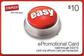 Staples: $10 eGift Card with $50 Gift Card Purchase :: Southern Savers