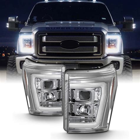 AKKON - For 2011-2016 Ford F250 F350 F450 F550 Superduty LED Tube Chrome Projector Headlights ...