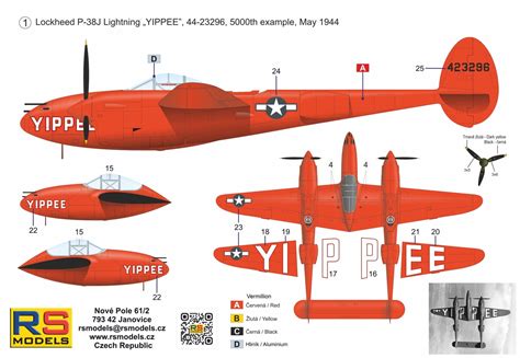 Lockheed P-38 J-20 Lightning 'Yippee' (Limited Edition) RS Models 94025