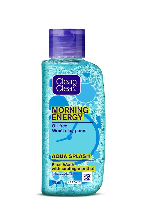 Clean & Clear Morning Energy Aqua Splash Face Wash, Blue, 50 ml ...