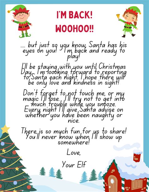 Elf On The Shelf Letter Template Free Printable - Printable Word Searches
