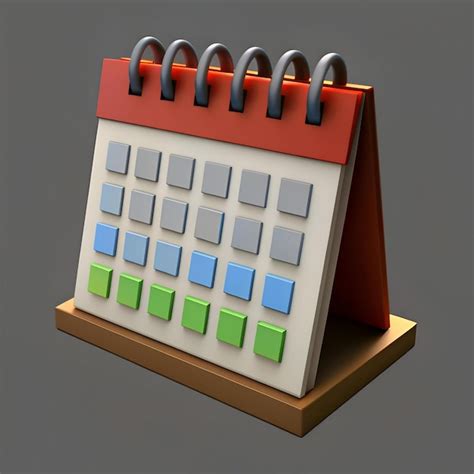 A 3D rendered calendar icon perfect for adding a modern touch to your ...